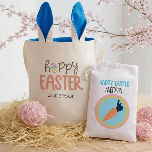 Bunny Ear Tote Bag, Tooth Fairy Bag. Personalized Easter bundle