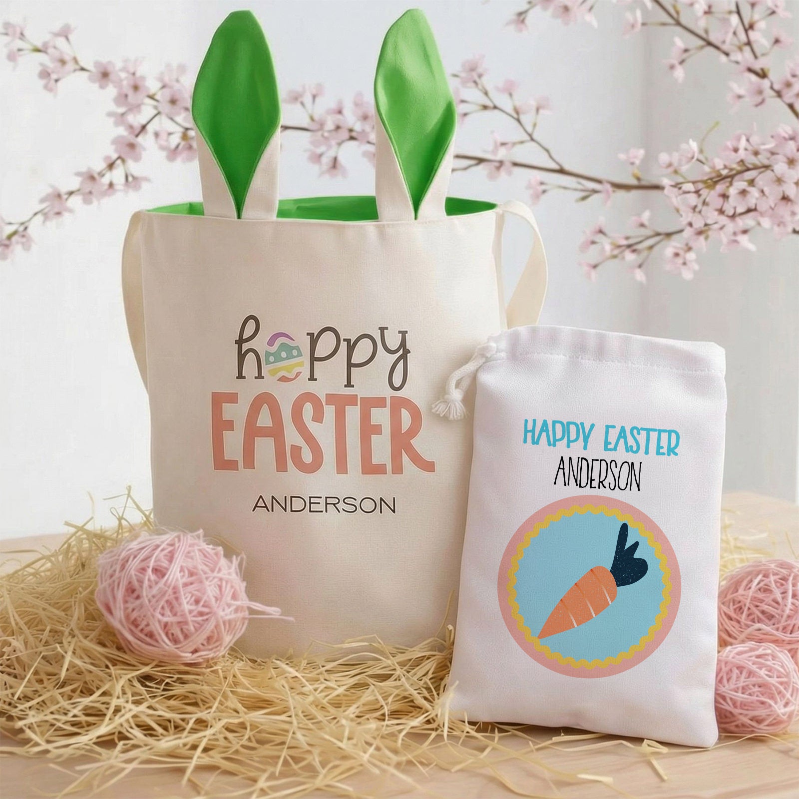 Bunny Ear Tote Bag, Tooth Fairy Bag. Personalized Easter bundle