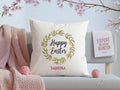 Throw Pillow Cover with Tea Towel. Personalized Easter bundle