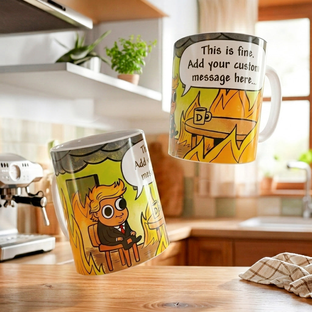 Statue of Liberty vs Trump Cartoon. Personalized Funny Gift Mug. America 250th Anniversary.