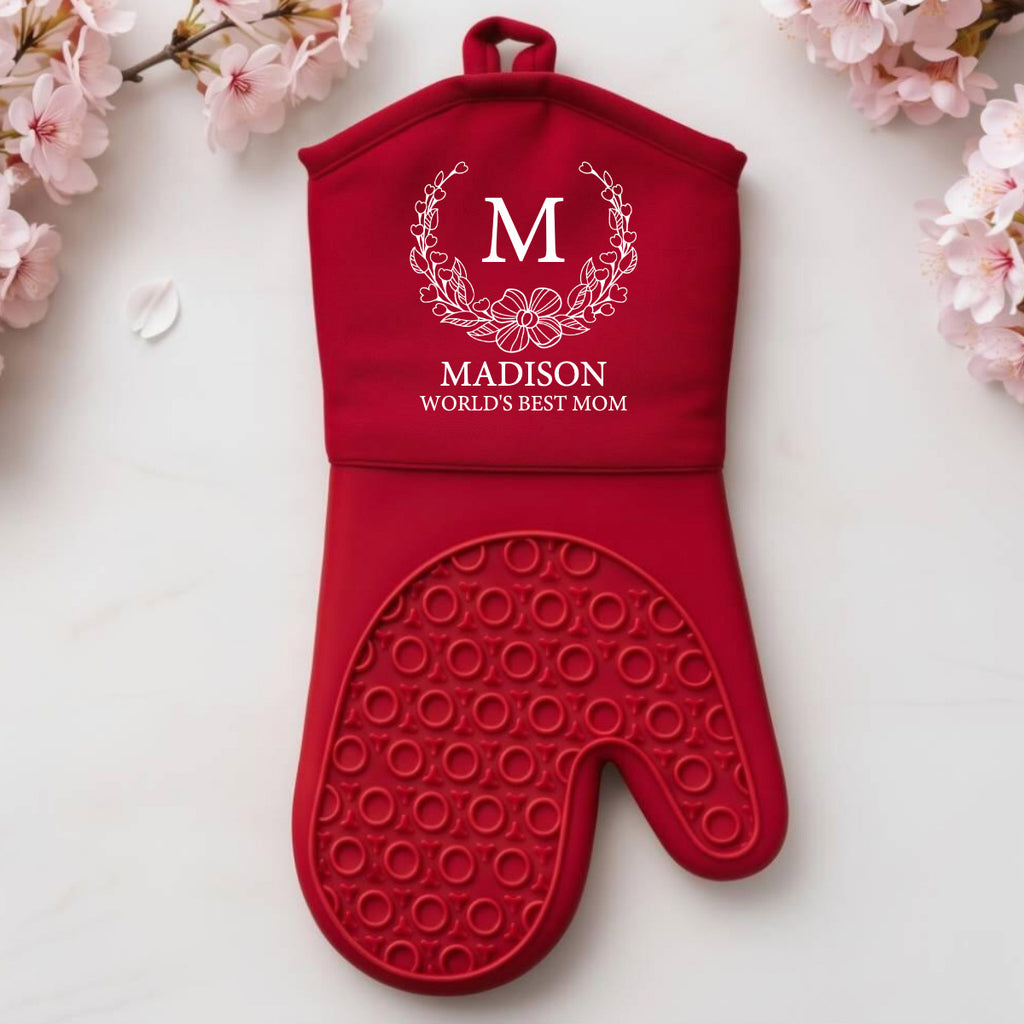 Personalized Mother's Day Gift Bundle - Custom Apron, Oven Mitt & Tea Towel